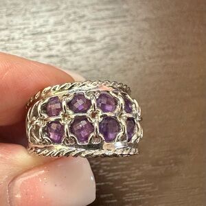 .925 Sterling Silver Amethyst Ring